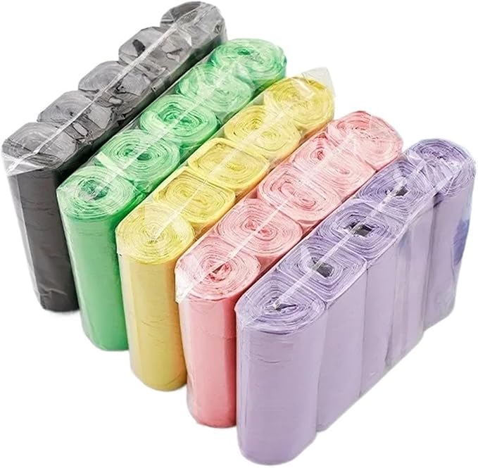 5 Rolls Pack 100Pcs Household Disposable Trash Pouch Kitchen Storage Garbage Bags Cleaning Waste Plastic Bag