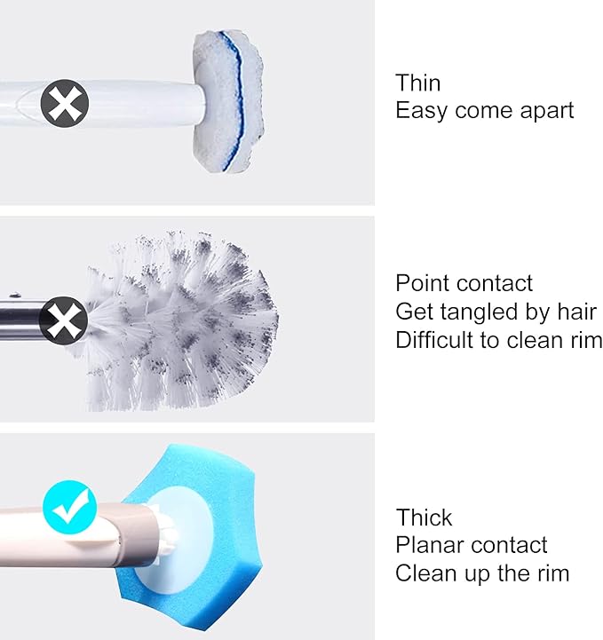 Disposable Toilet Brush 6 replacement Heads With