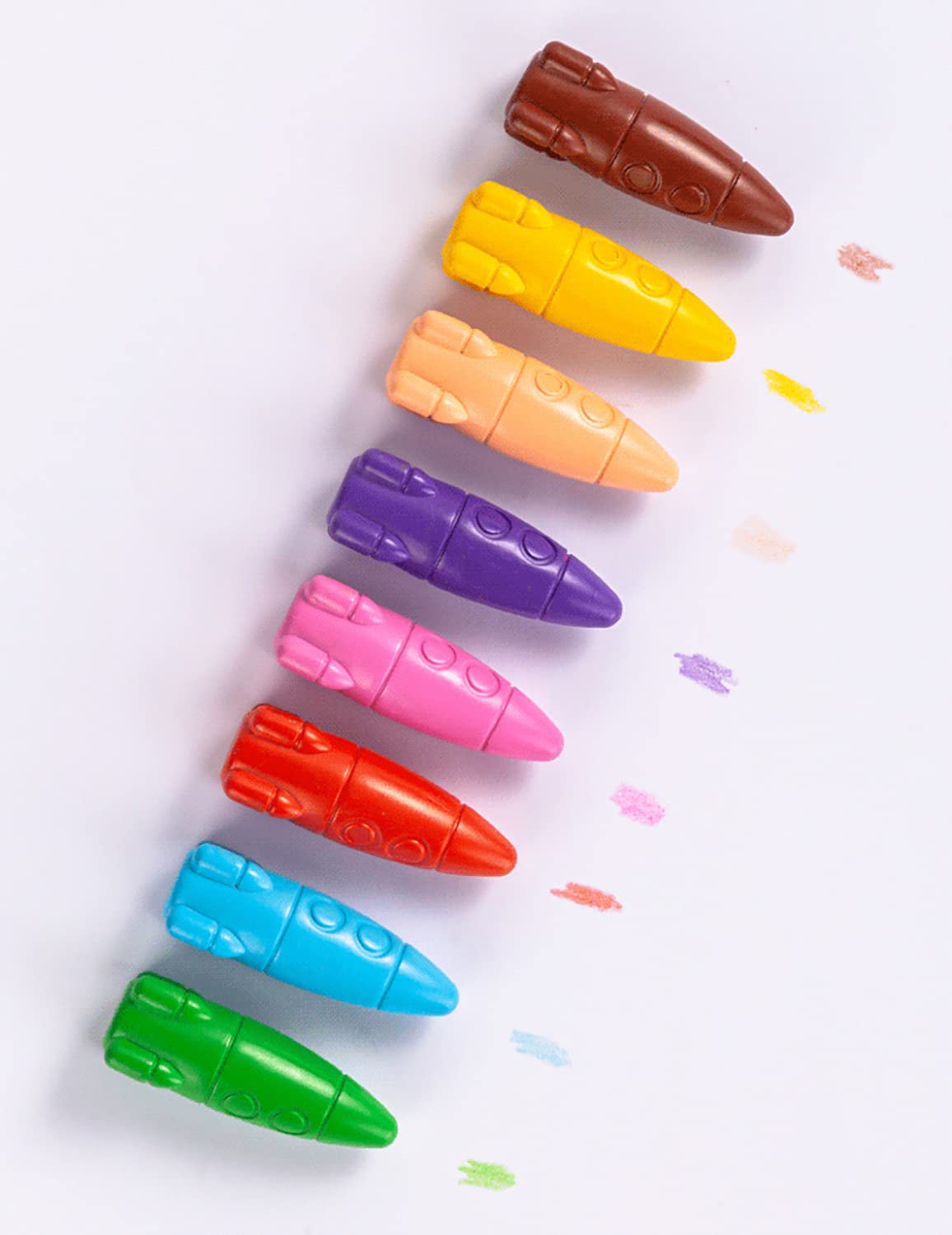 Rocket Crayon, 24Colors, Washable Baby Crayons, For Children,Non-Breakable, For Doodling, Coloring, Drawing.