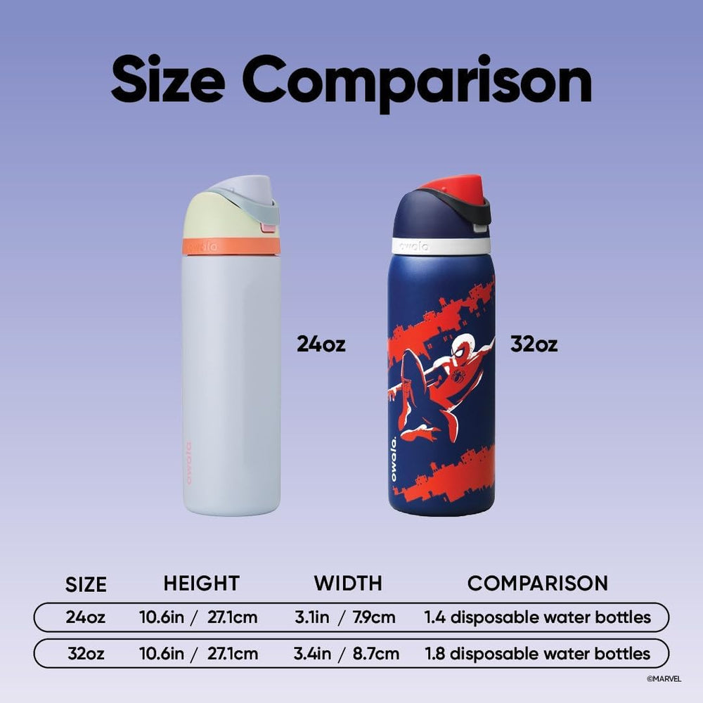 Owala Stainless Steel FreeSip Leak-proof | Spider-Man Swing Of Things | 24-32oz | 710-950ml