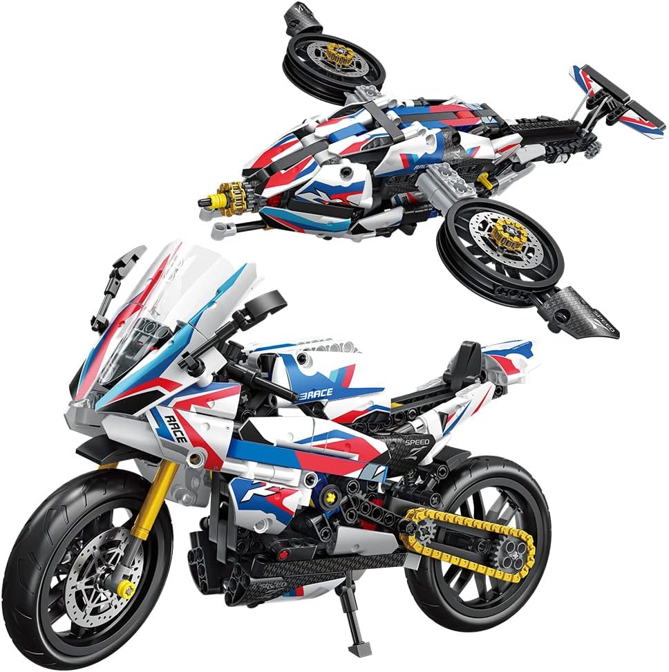 RiceBlock Motorcycle Building Blocks Set for Boys, Realistic Design, Ideal Gift