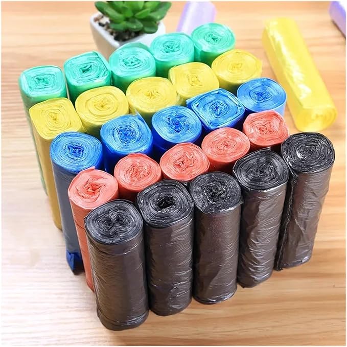 5 Rolls Pack 100Pcs Household Disposable Trash Pouch Kitchen Storage Garbage Bags Cleaning Waste Plastic Bag