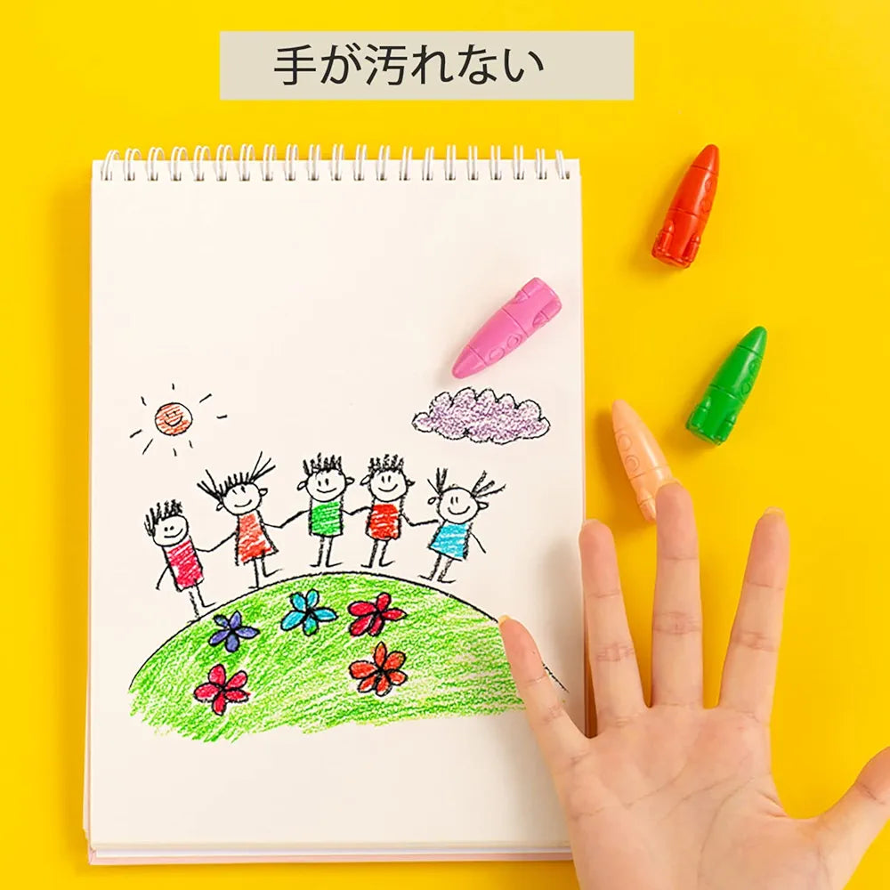 Rocket Crayon, 24Colors, Washable Baby Crayons, For Children,Non-Breakable, For Doodling, Coloring, Drawing.