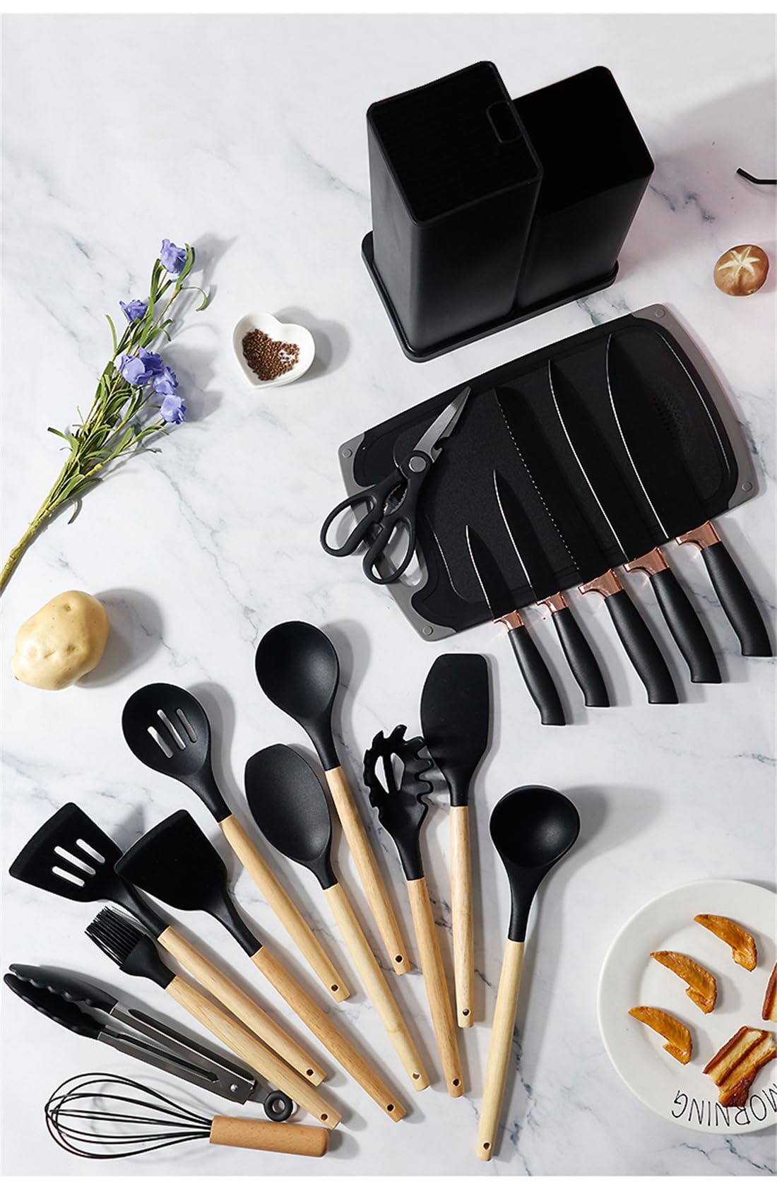 19 Pieces Kitchen Utensil And Knife Set