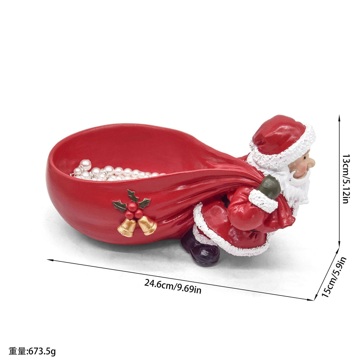 Santa’s Christmas Candy Bowl Decoration | 25 cm