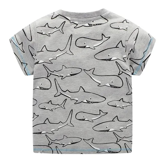 Cotton Shark T-shirt For Boys Size 4-6y