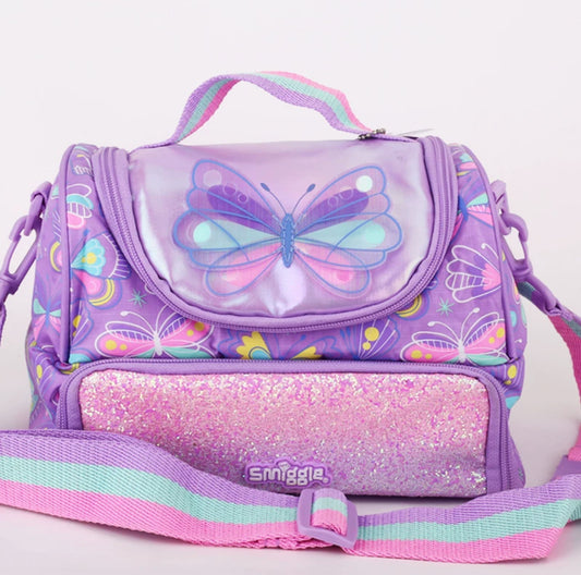 Smiggle Original Lunch Bag Girl Purple Butterfly