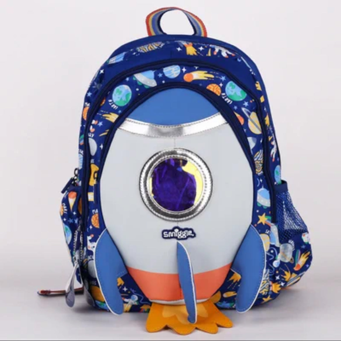Smiggle Small Backpack Blue Rocket Space Design 38cm KG1-KG3