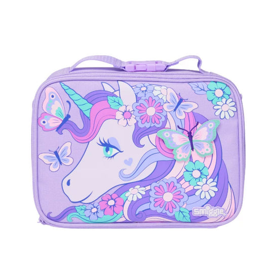 Smiggle Original Lunch Bag Girl Handbag Purple Butterfly Unicorn