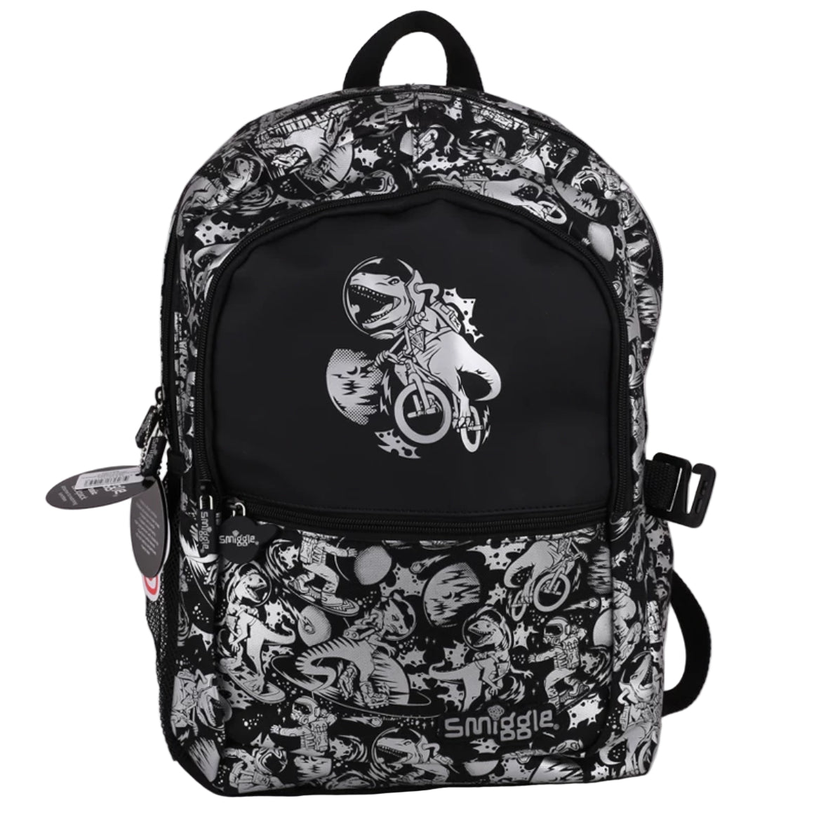 Smiggle Backpack Schoolbag Boy Greyblack Dinosaur Large Capacity Cartoon Shaped Bag 43cm G1-G3