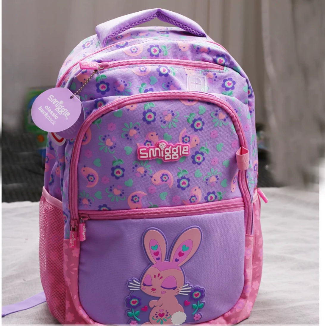 Smiggle Wonder Backpack School Bags High Quality For Girls With Cute Bunny Design 43cm G1-G3