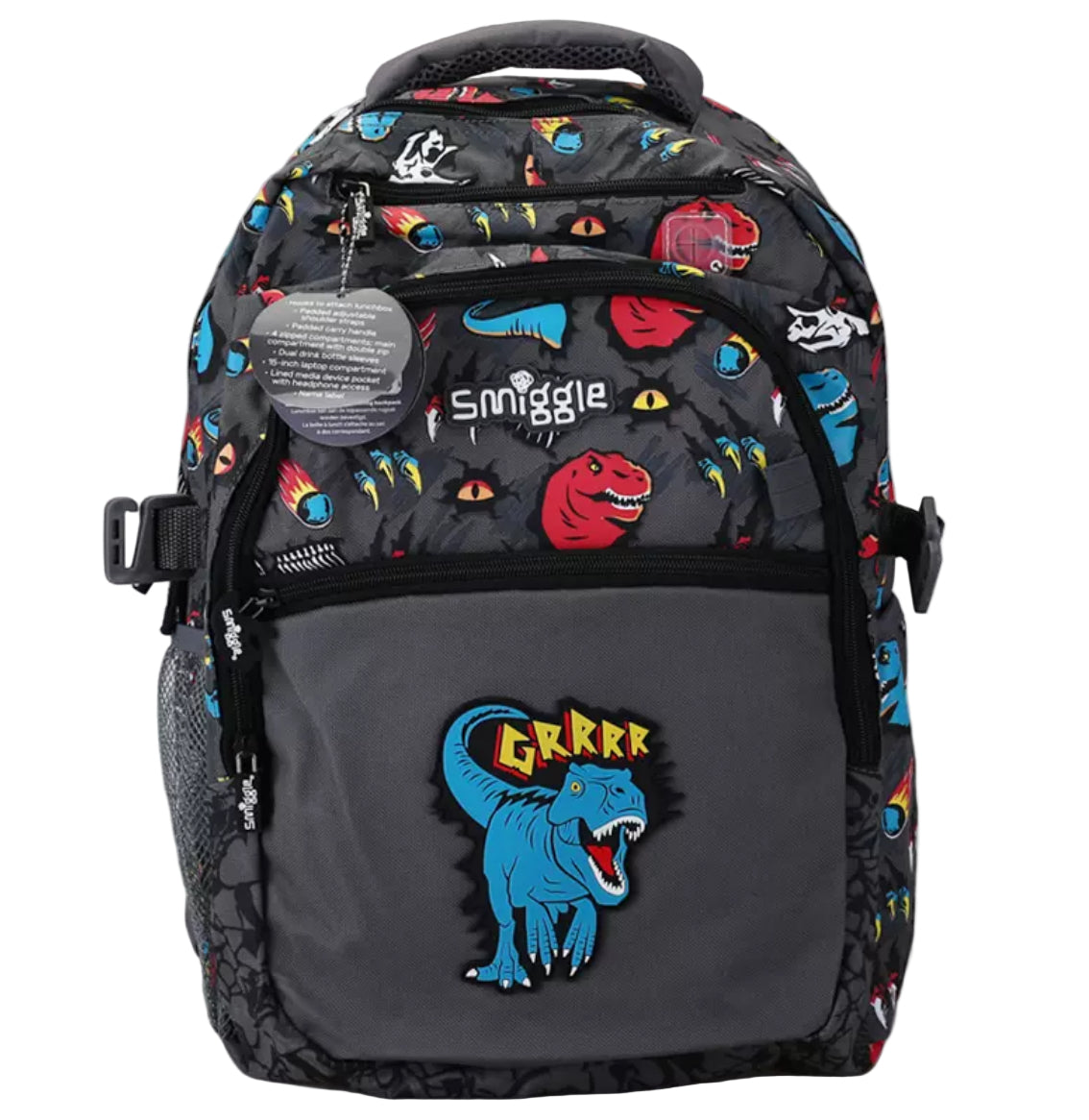 Smiggle Wonder Backpack School Bags High Quality For Boys with Dinosaur Design 43cm G1-G3