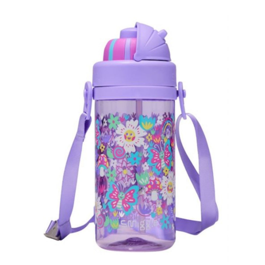 Smiggle Bottle 400ml 19cm BPA Free Flower Design