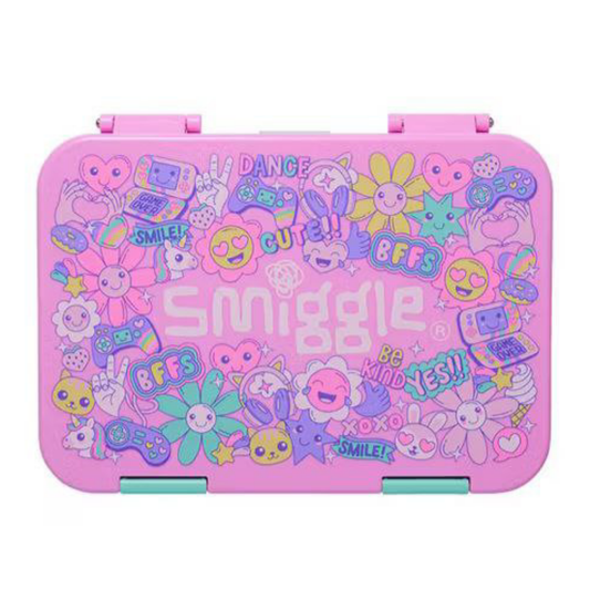 Smiggle Lunch Box Bento Flower Design 21x15x4.5