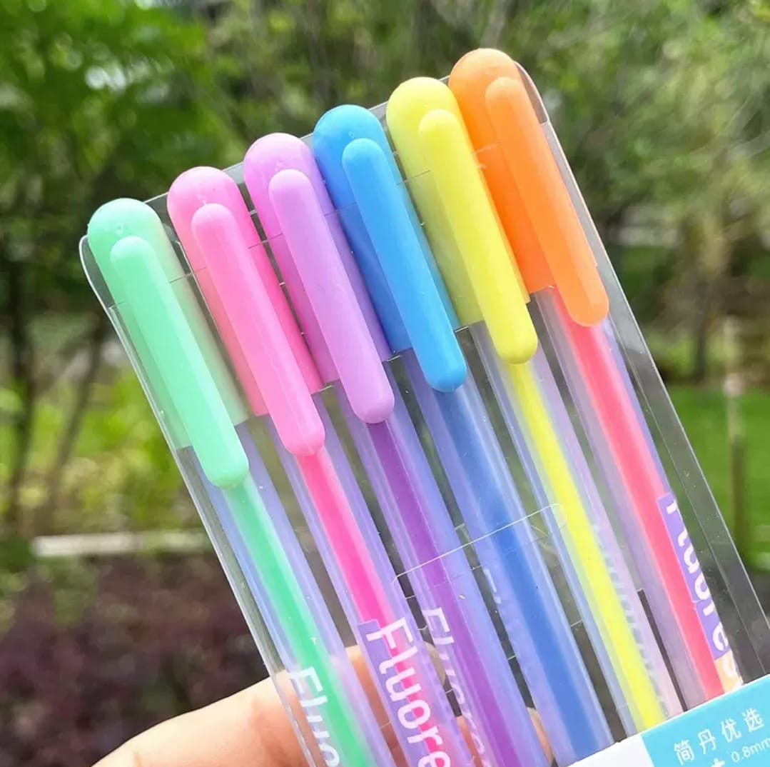 6pcs Rainbow Gradient Neutral Pens
