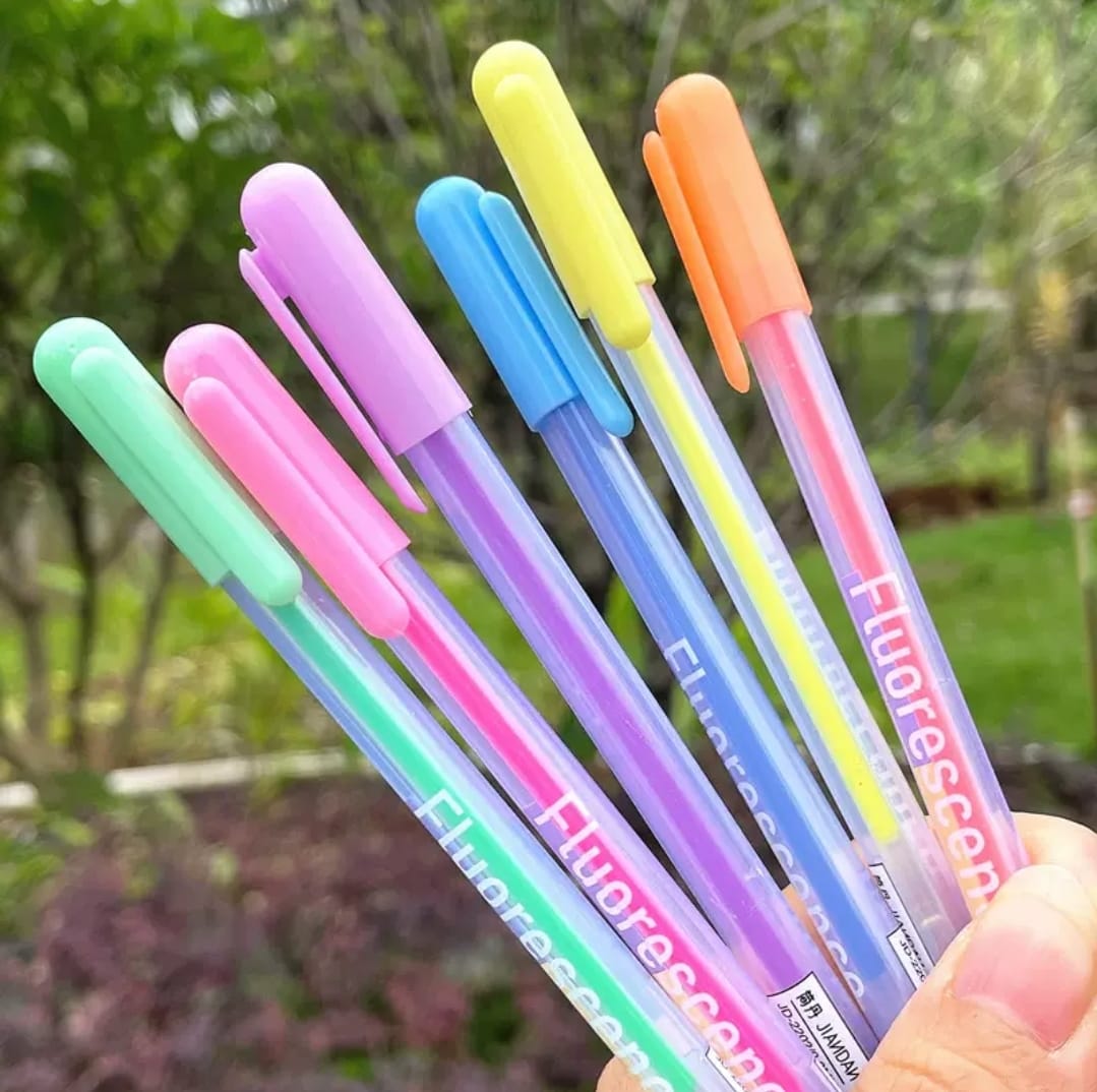 6pcs Rainbow Gradient Neutral Pens