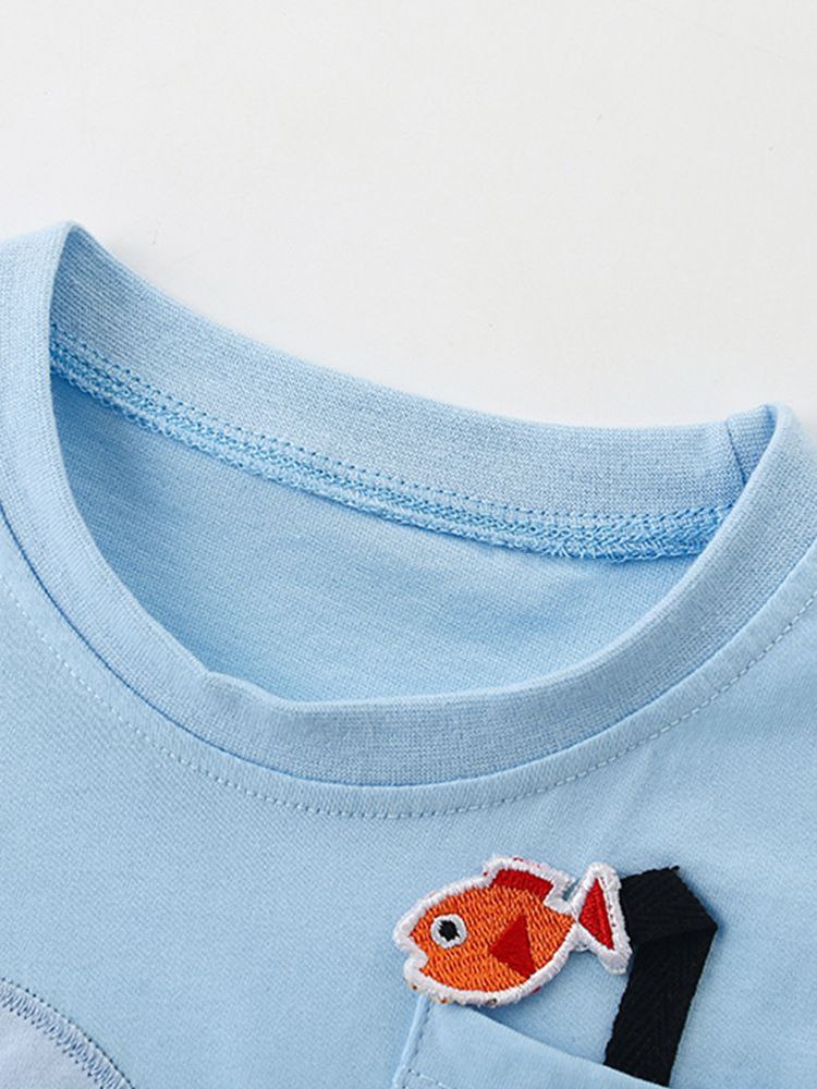 T-shirt Shark For Boys Cotton 100% Size 5-8y