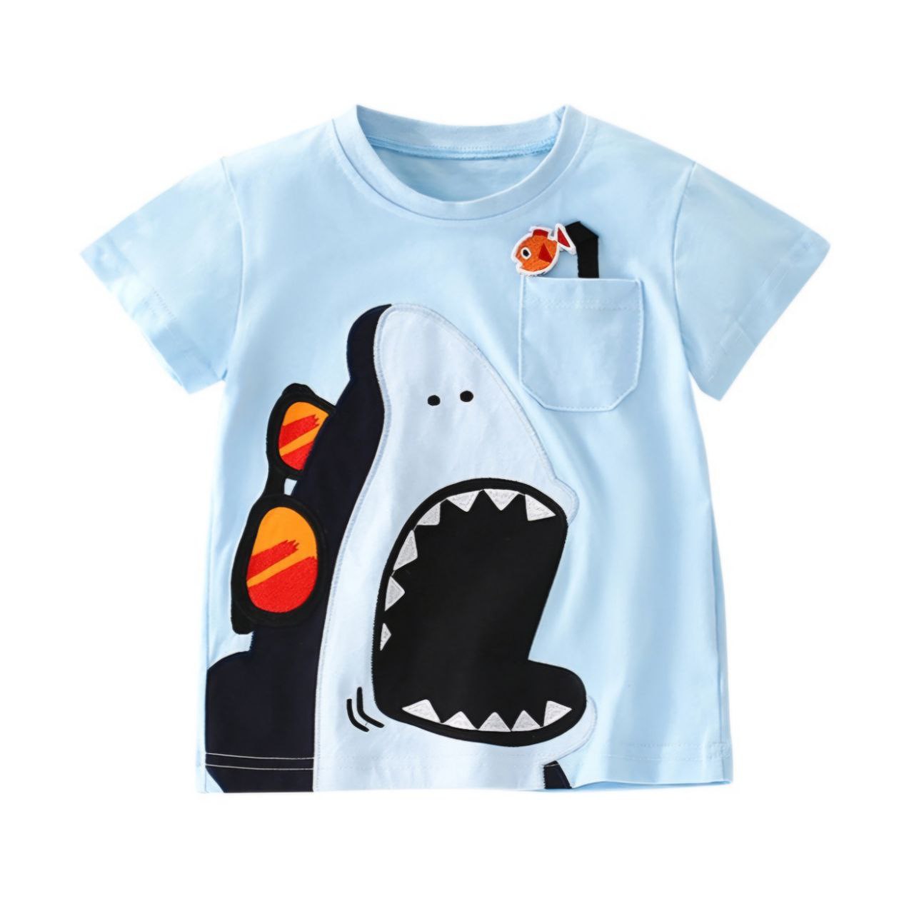 T-shirt Shark For Boys Cotton 100% Size 5-8y