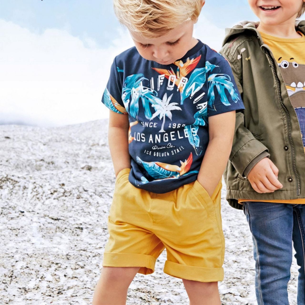 Boys Cotton Palm – Soft Summer Outfit (7–8Y)