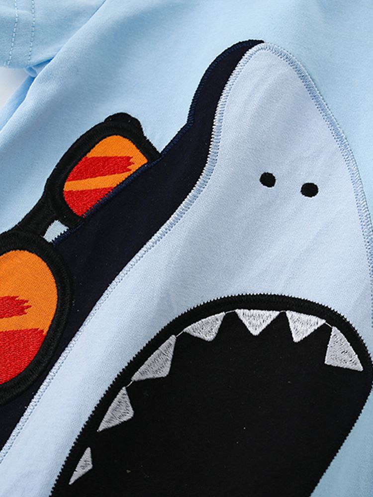 T-shirt Shark For Boys Cotton 100% Size 5-8y