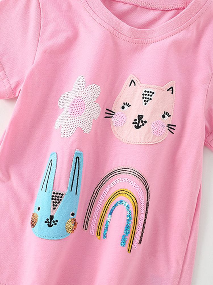 T-shirt kitty for girls cotton Size 3-8y