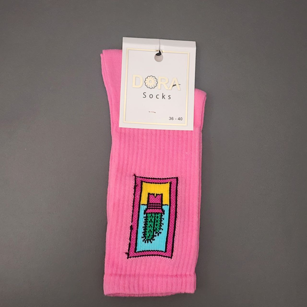 Long Socks Cotton With Design Size 36-40