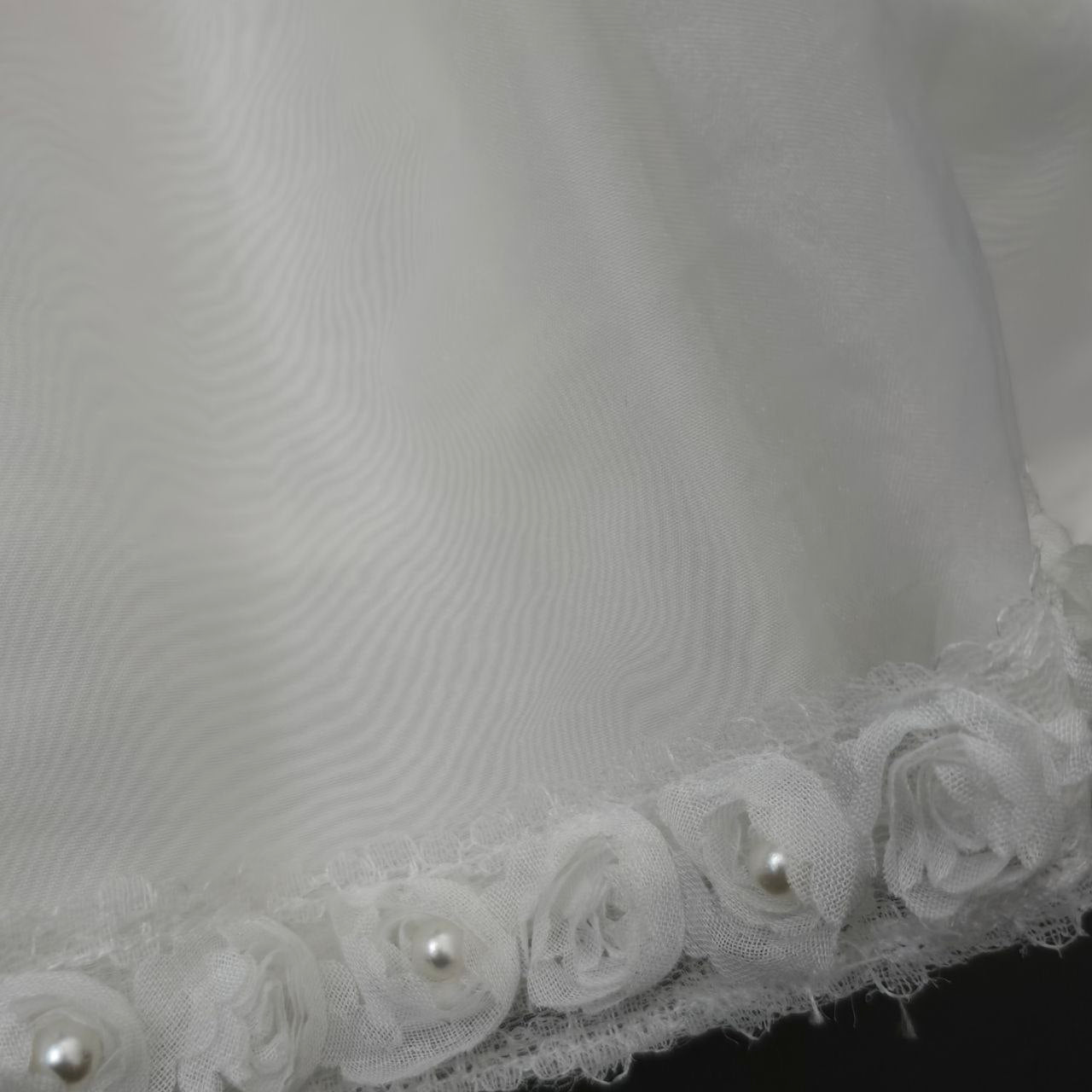 White Dress with Flowers Size 6-12M