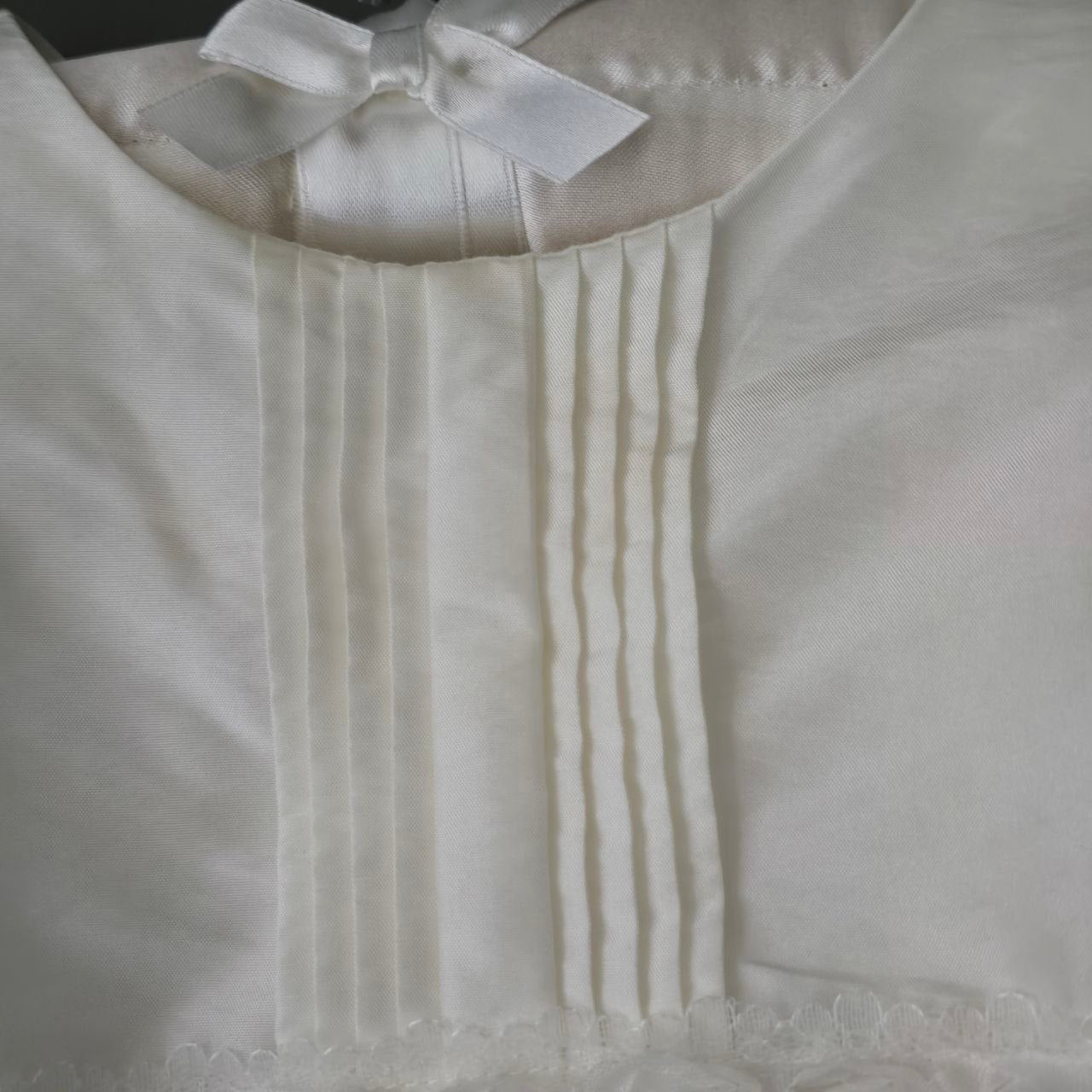 White Dress with Flowers Size 6-12M
