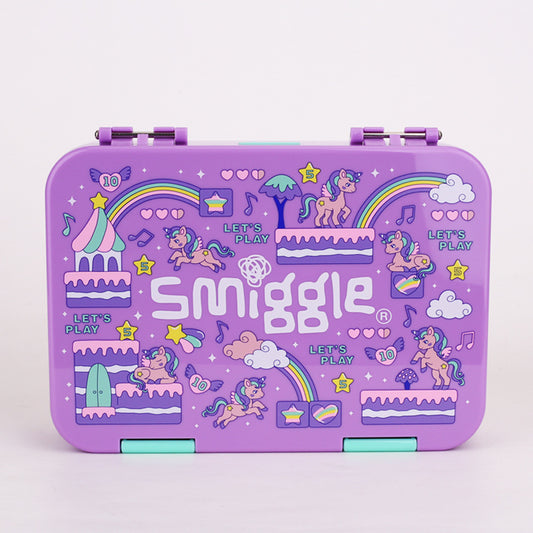 Smiggle Lunch Box Rainbow Design 21x15x4.5