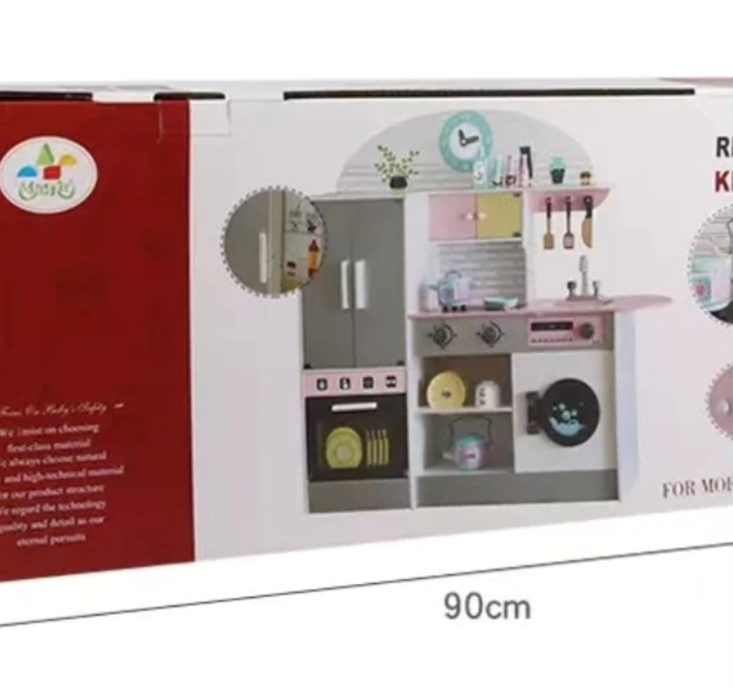 Wooden Simulation Play Home Refrigerator Kitchen Large Children Experience Cooking Kitchen Utensils Early Education Toys