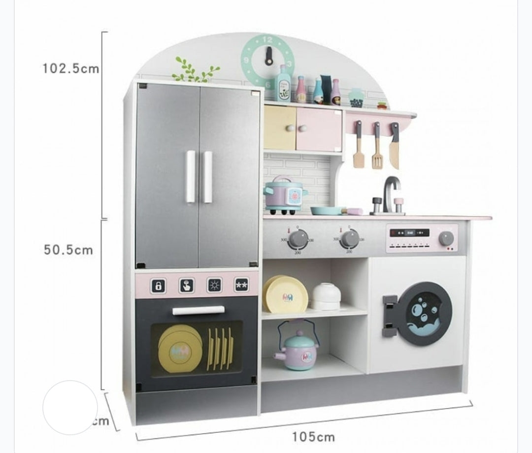 Wooden Simulation Play Home Refrigerator Kitchen Large Children Experience Cooking Kitchen Utensils Early Education Toys