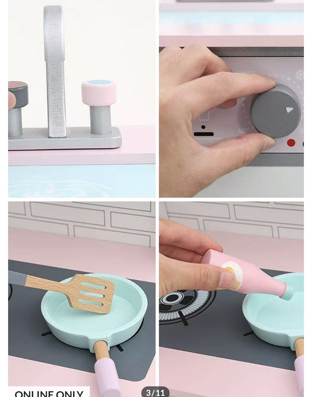 Wooden Simulation Play Home Refrigerator Kitchen Large Children Experience Cooking Kitchen Utensils Early Education Toys