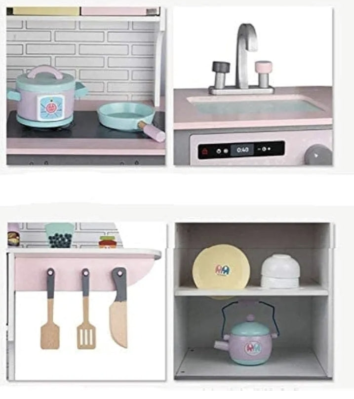 Wooden Simulation Play Home Refrigerator Kitchen Large Children Experience Cooking Kitchen Utensils Early Education Toys