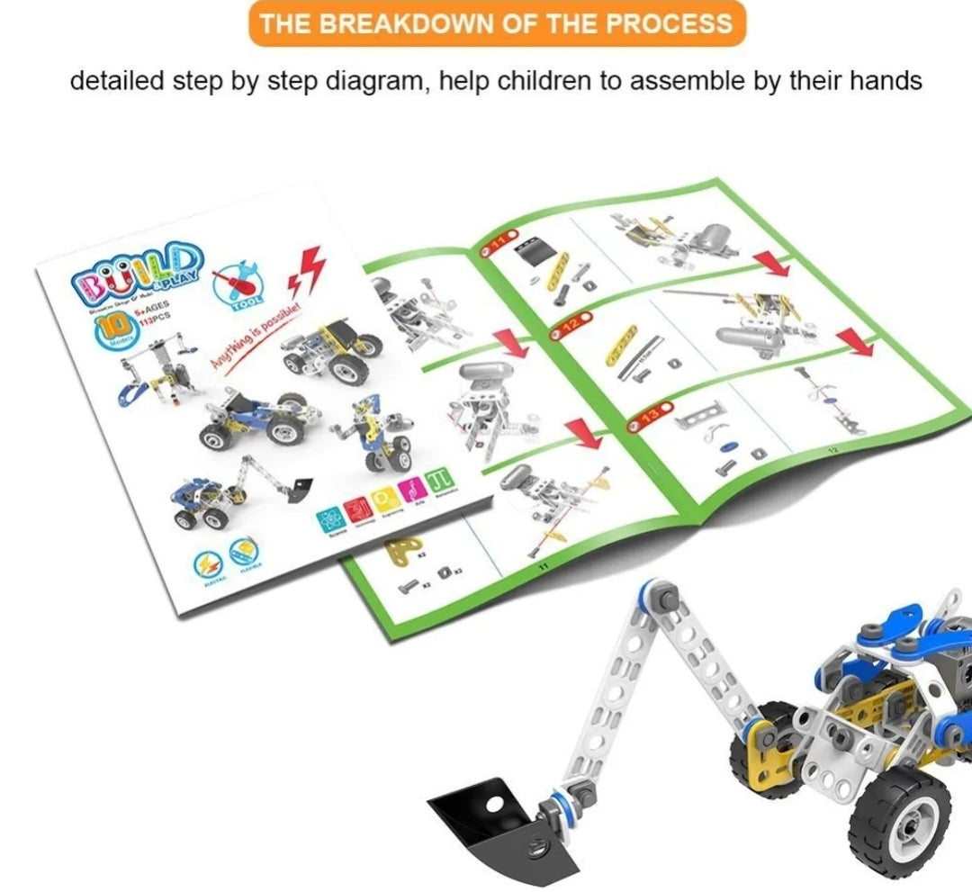 Build & play 113 pcs Toys for Preschool Kids, 5 in 1 Education