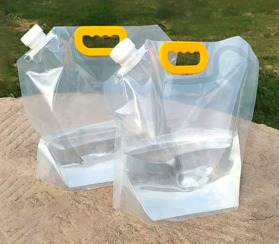 Plastic Liquid Spout Bags Clear Drinking Pouch with Handle Stand Up Collapsible Beverage