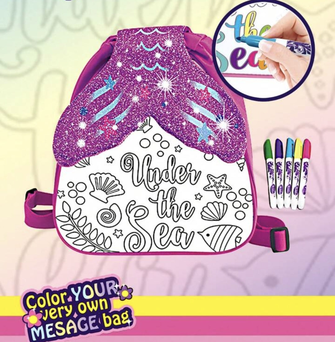 Diy Watercolor Backpack (5 Colors Washable Pens) For Kids