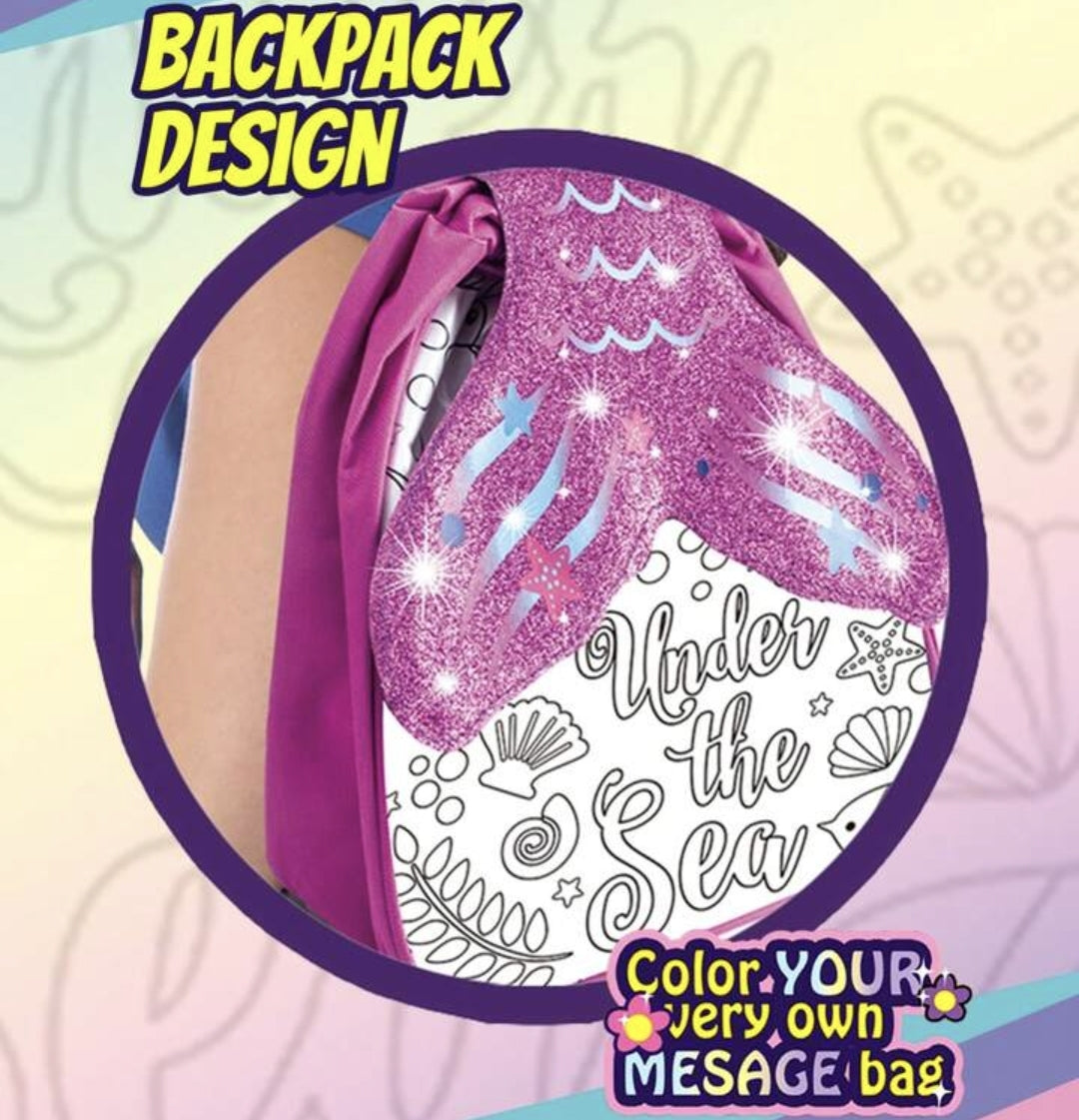 Diy Watercolor Backpack (5 Colors Washable Pens) For Kids