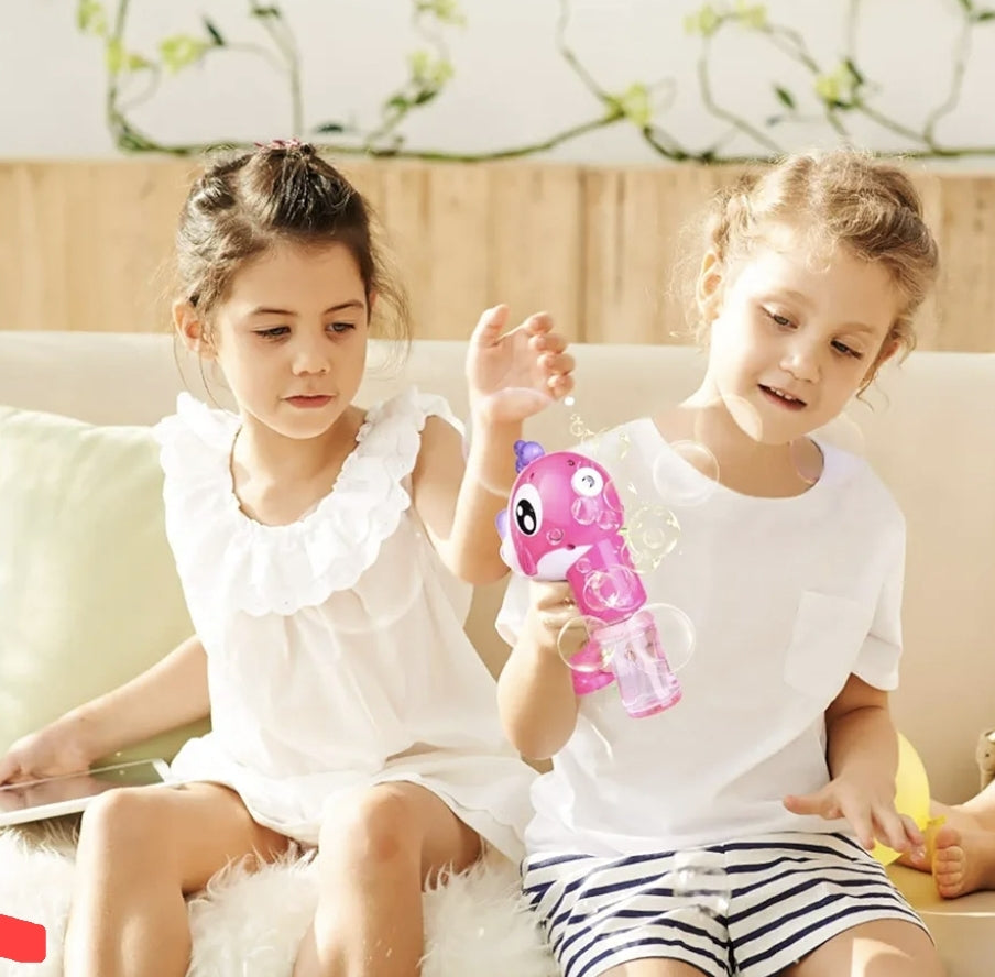 Electric Bubble Gun with 2 Bottles Bubble Solution, Favours, Summer Toy