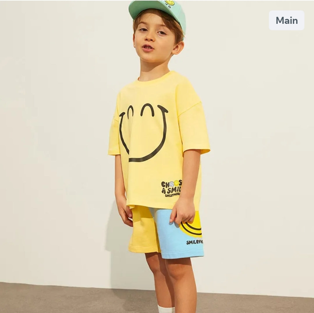 .Outfit Cotton 100% Smiley Face Set For Kids 5-7y