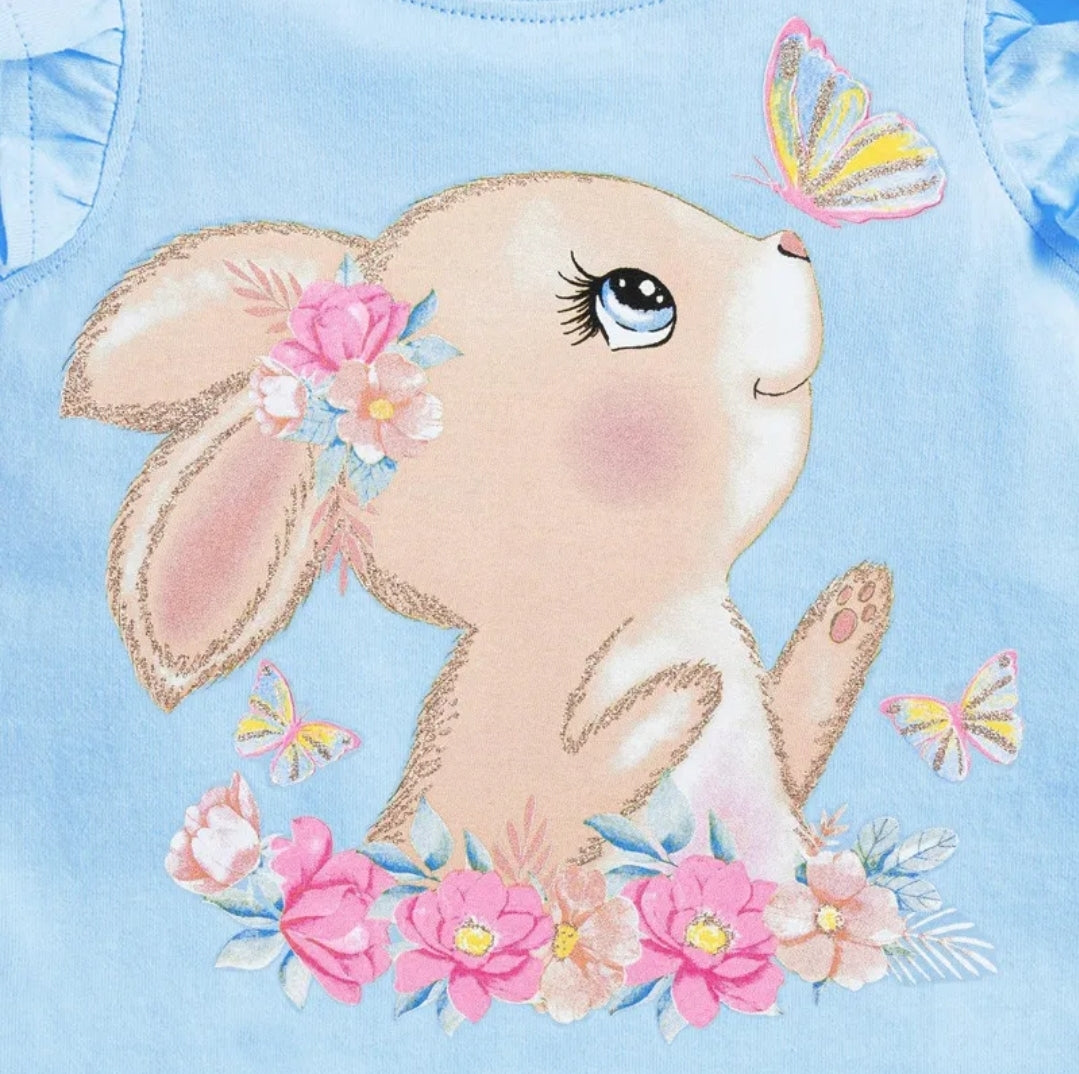 Cute Cotton T-shirt with Rabbit Design Size 6-7y