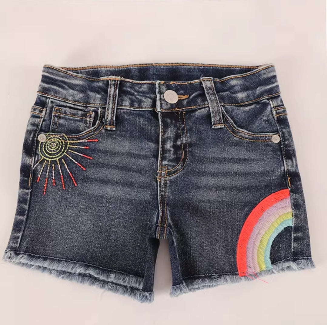 Rainbow Denim Shorts for Girls 4-16y