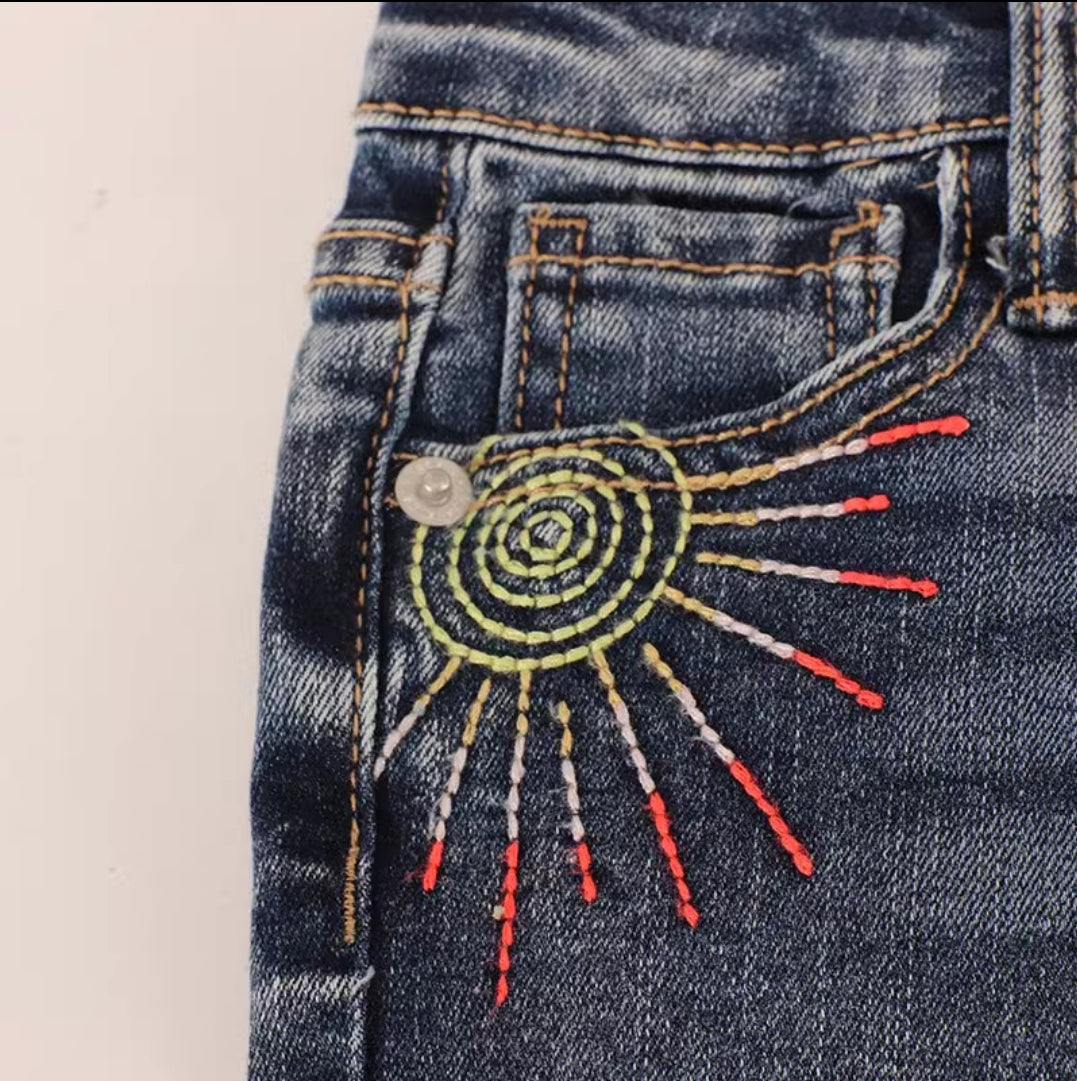 Rainbow Denim Shorts for Girls 4-16y