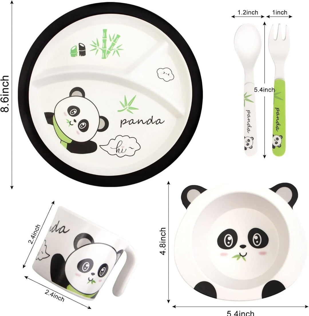 Baby Feeding Set 5Pcs Bamboo Fiber Kid Set