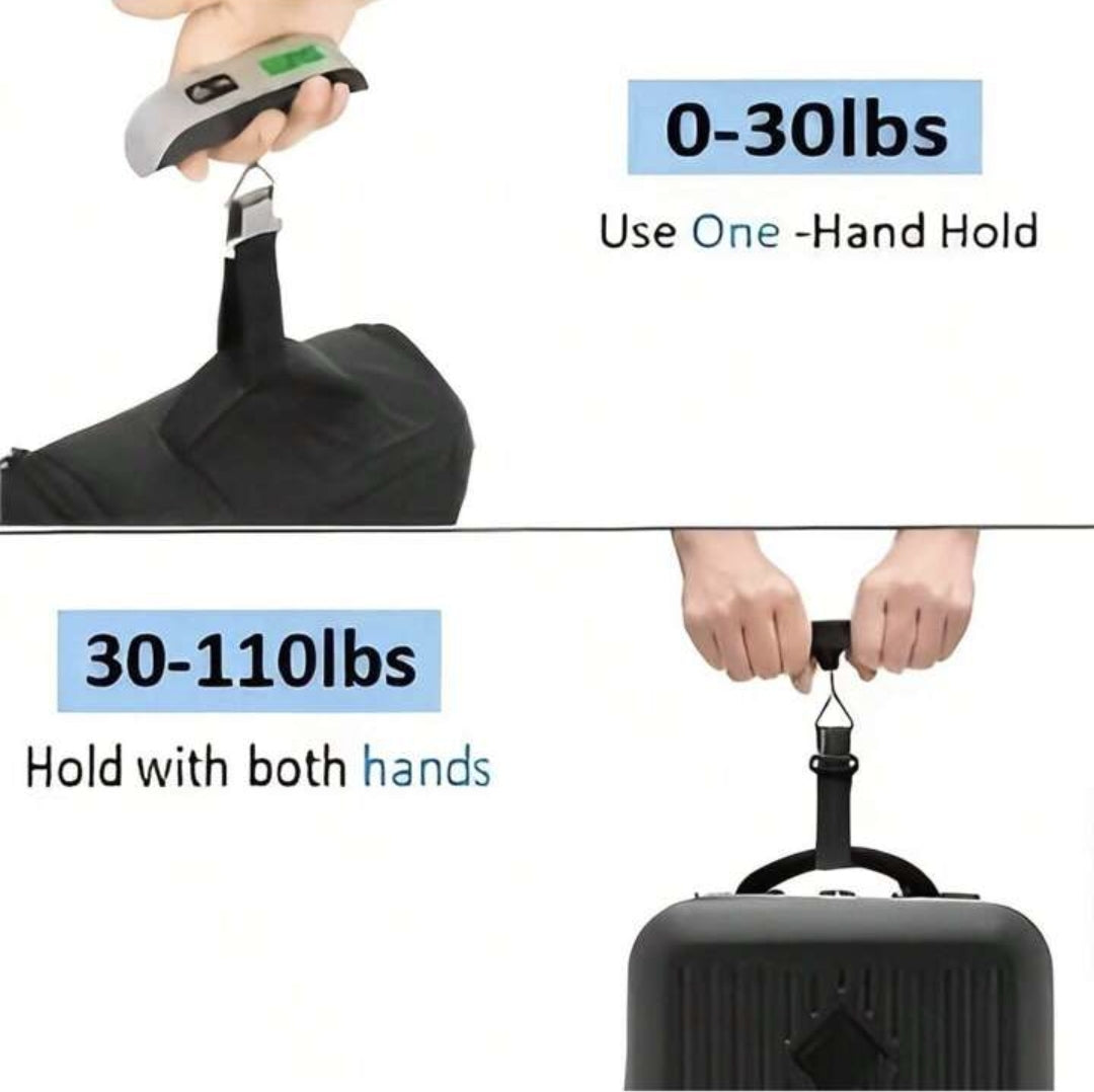 1pc Digital Luggage Scale With Backlight Lcd Display, Portable Hanging Suitcase With Button Batter (Approximately 49.9kg)
