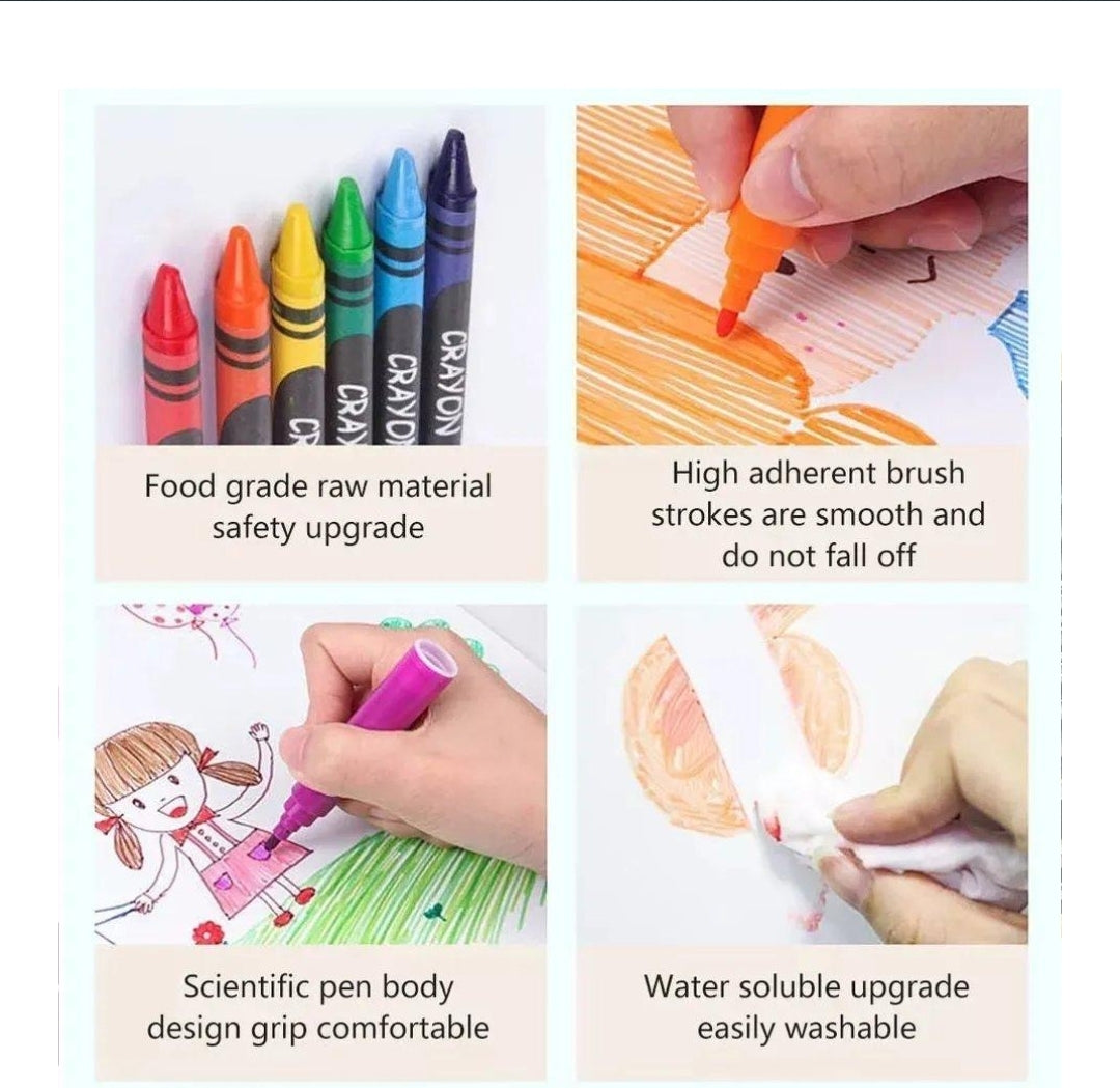 180 Pcs Wooden Box Coloring And Painting Set
