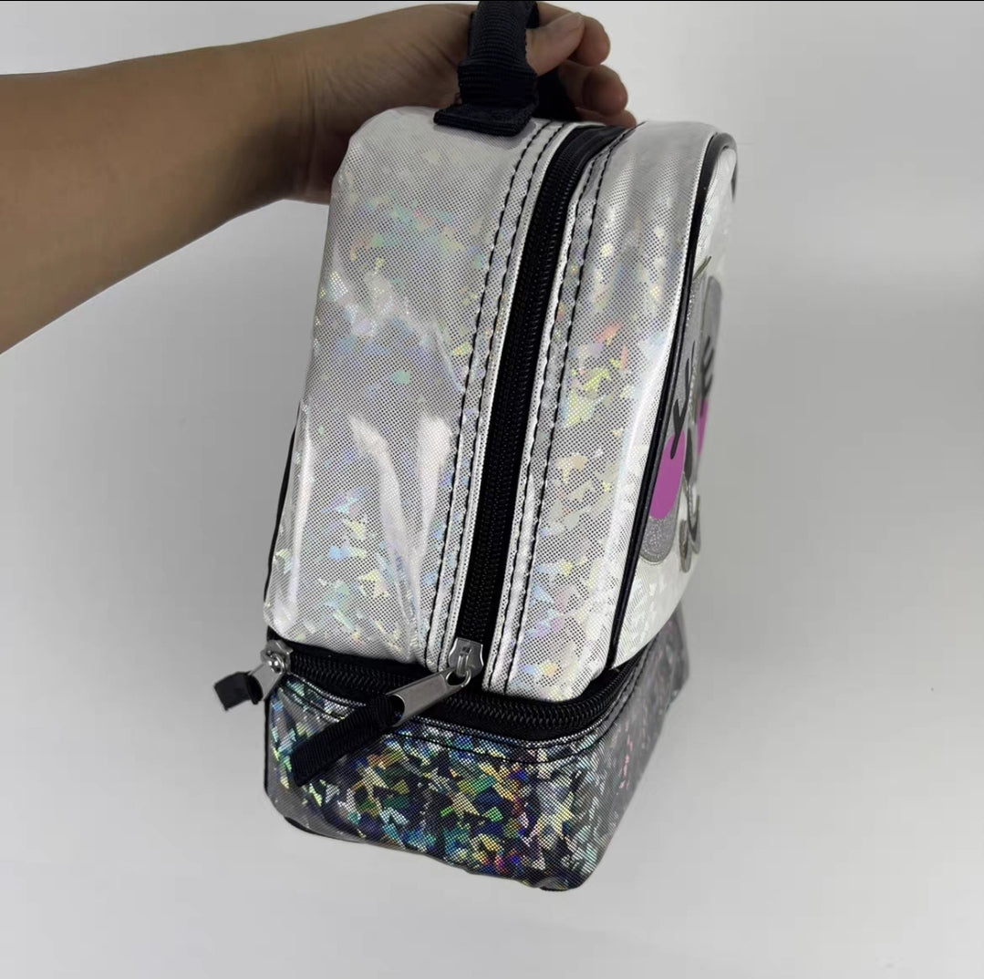 Kids Panda Dual Compartment Drop Bottom Lunch Bag for Girls