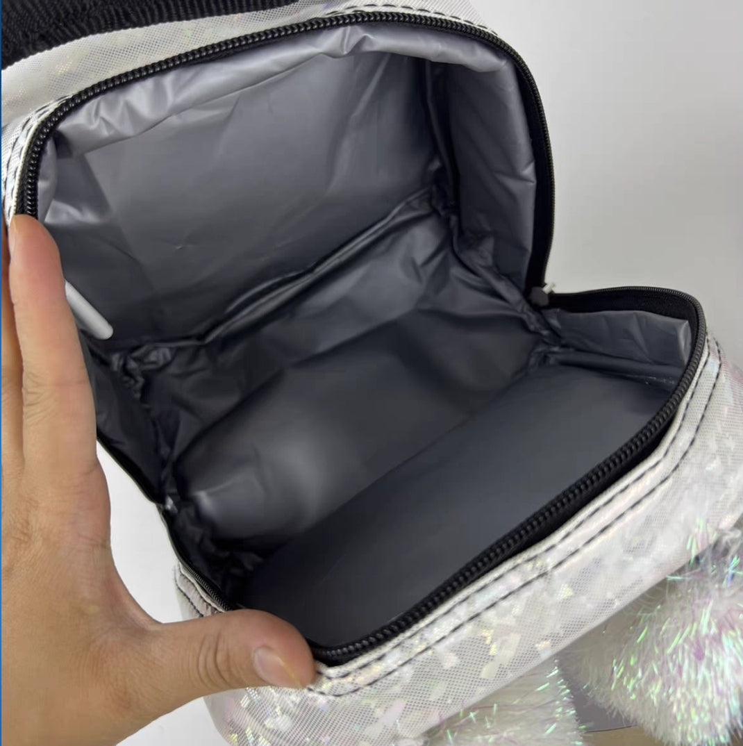 Kids Panda Dual Compartment Drop Bottom Lunch Bag for Girls