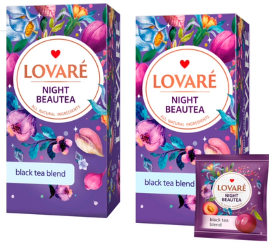 Lovare Tea in Sachets Made in Ukraine Many Flavors 24pcs Tea Box