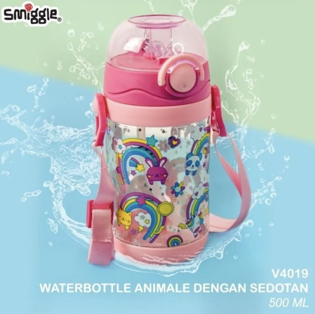 SMIGGLE Bottle 500 ML 18cm BPA Free Rainbow Design