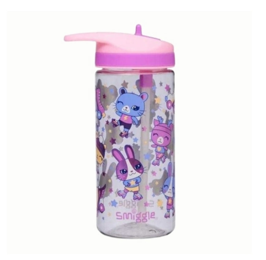 Smiggle Cartoon Rollers Design Bottle 440ml 17.5cm